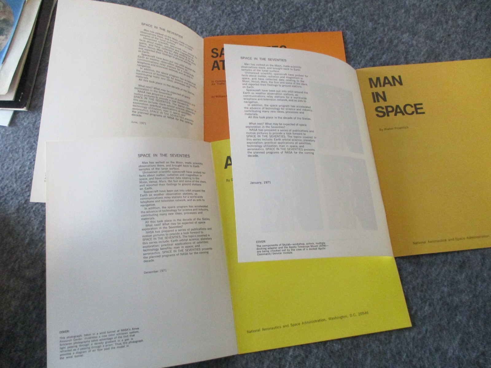NASA MSFC APOLLO EARLY BOOKLETS/BROCHURES-CAREER /WEATHER/AWARDS /SPACE 1969-70s
