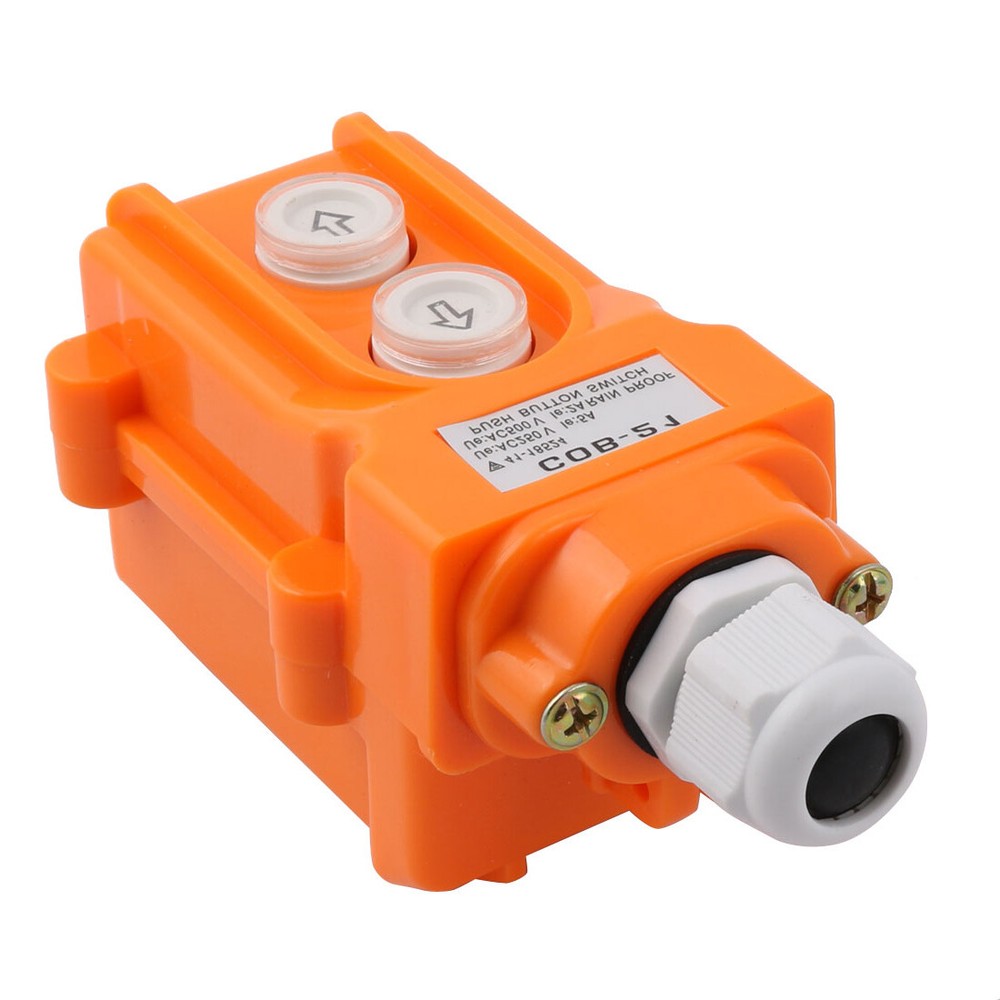 Hoist Crane Pendant Push Button Switch Up-Down Rain Proof Button 2with Connector