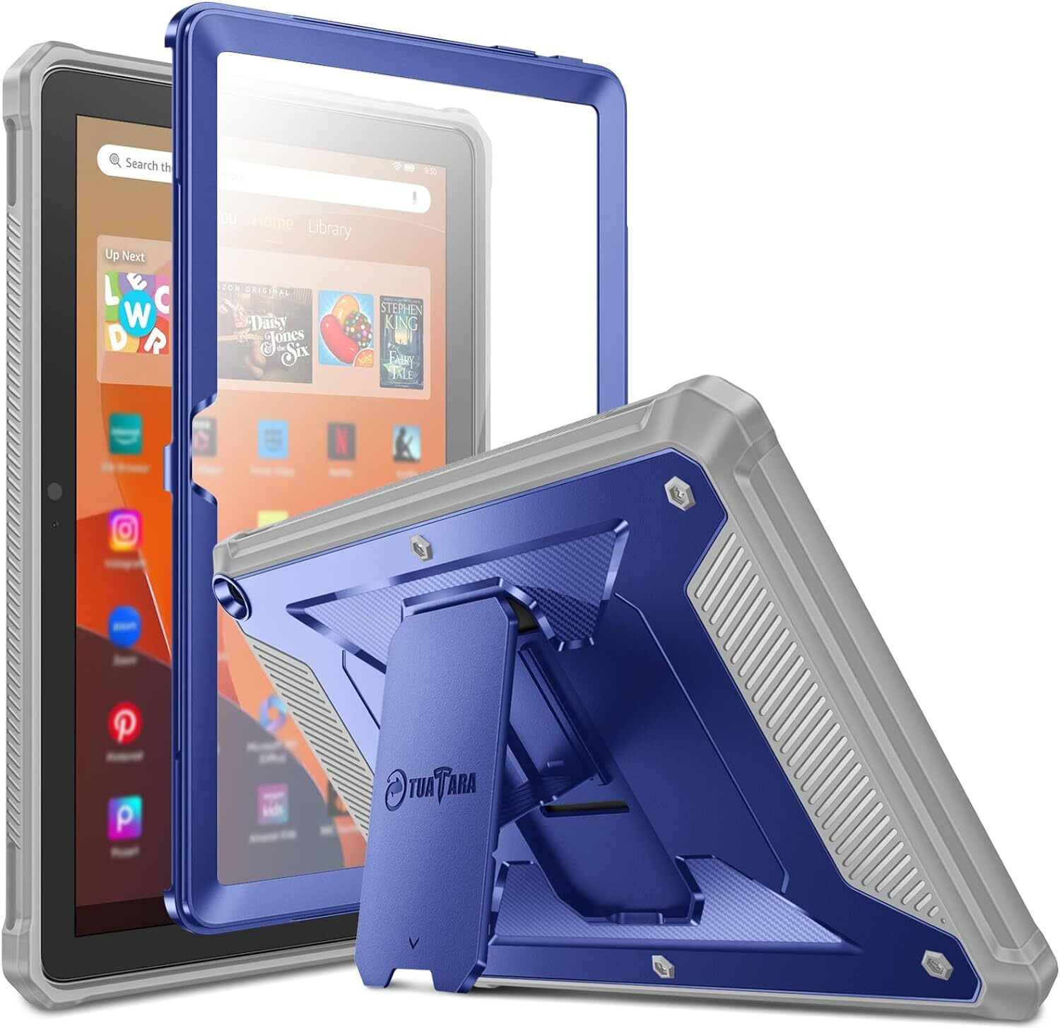 Hybrid Case for Amazon Fire HD 10 Tablet (13th Gen 2023) Rugged Kickstand Cover