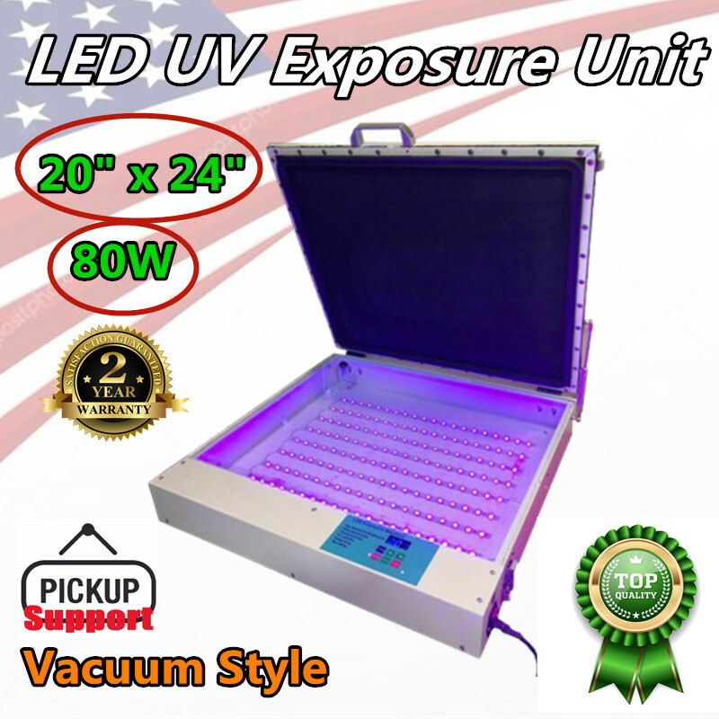 110V 20" x 24" Vacuum LED UV Exposure Unit 80W Precise Screen Printing Precise