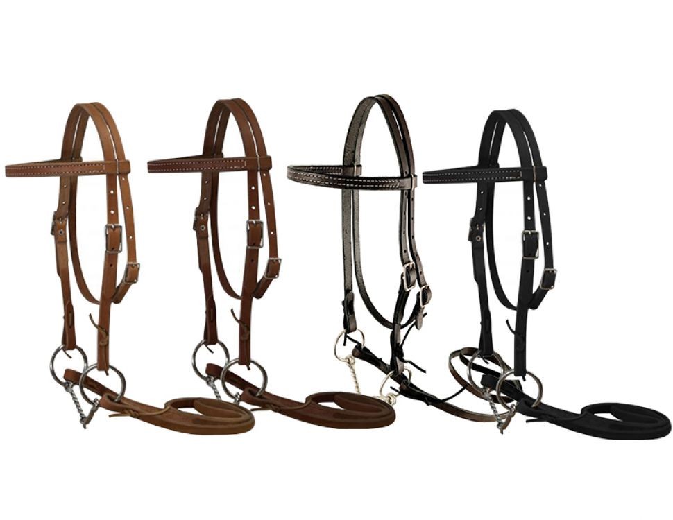 Double stitched pony bridle complete with twisted wire snaffle Horse bit & reins