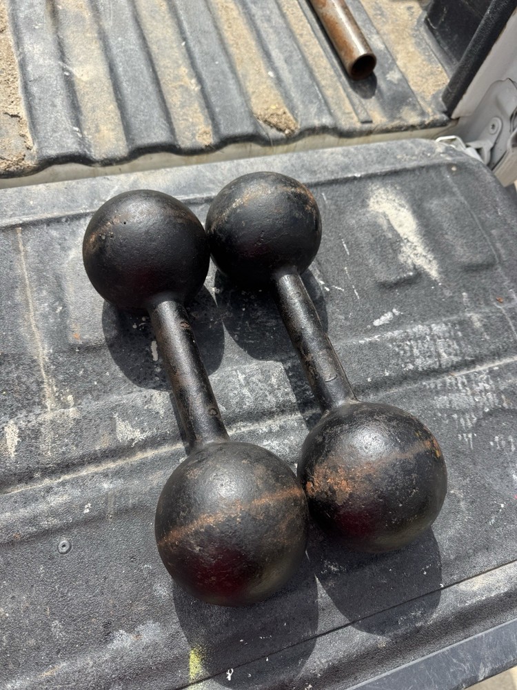 Antique 25lb Excel Globe Dumbbells (Pair)