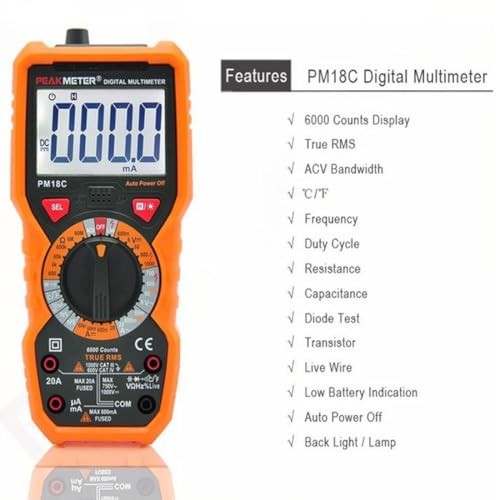 PM18C High Performance Digital Multimeter with AC/DC Voltage, Current