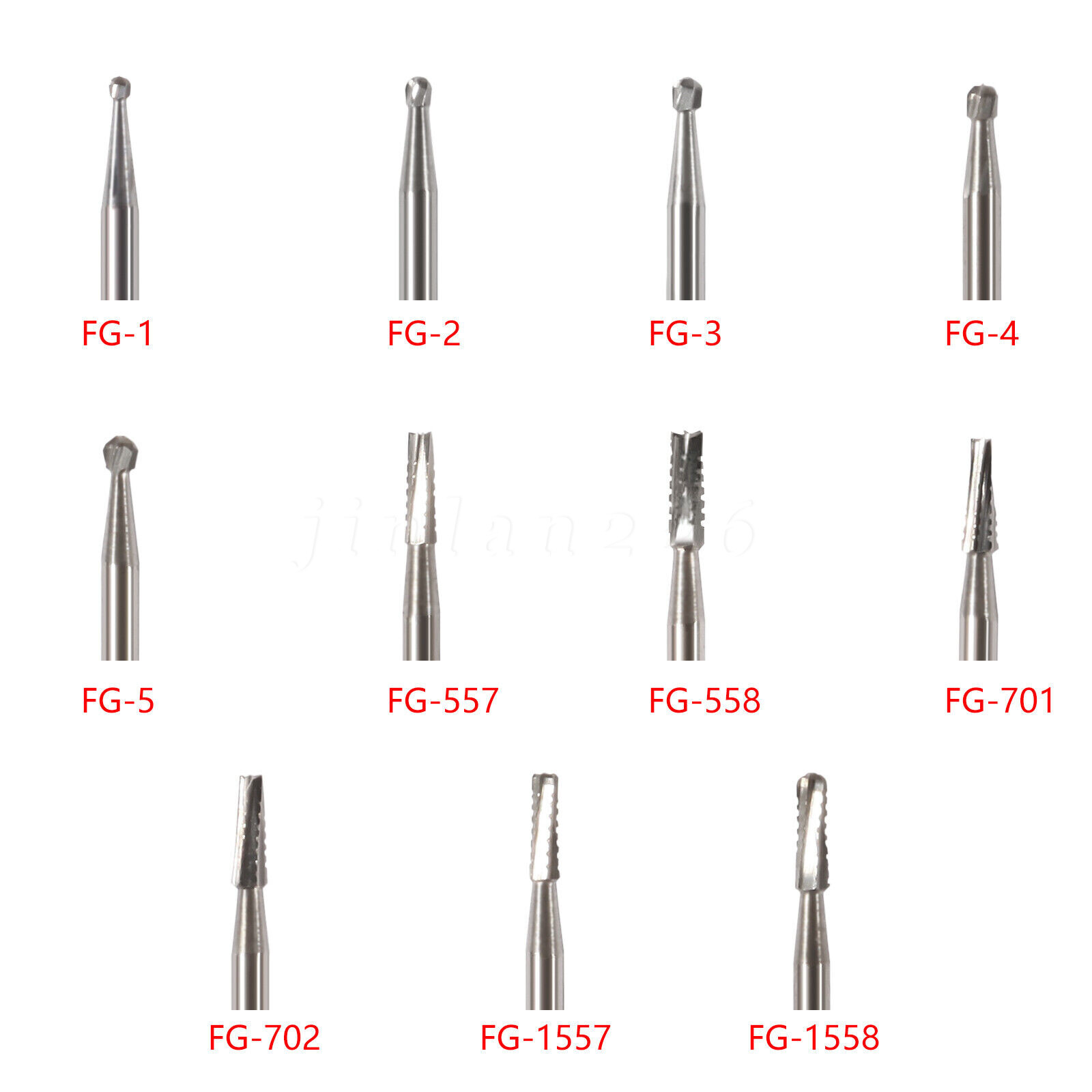 10-100Pcs Dental Carbide Burs for High Speed Handpiece Round Cone Bur Diamond FG