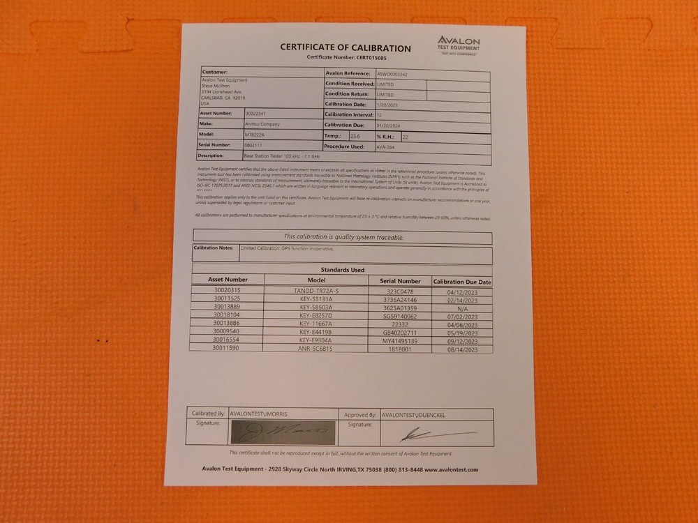 Anritsu MT8222A BTS Master Spectrum Analyzer