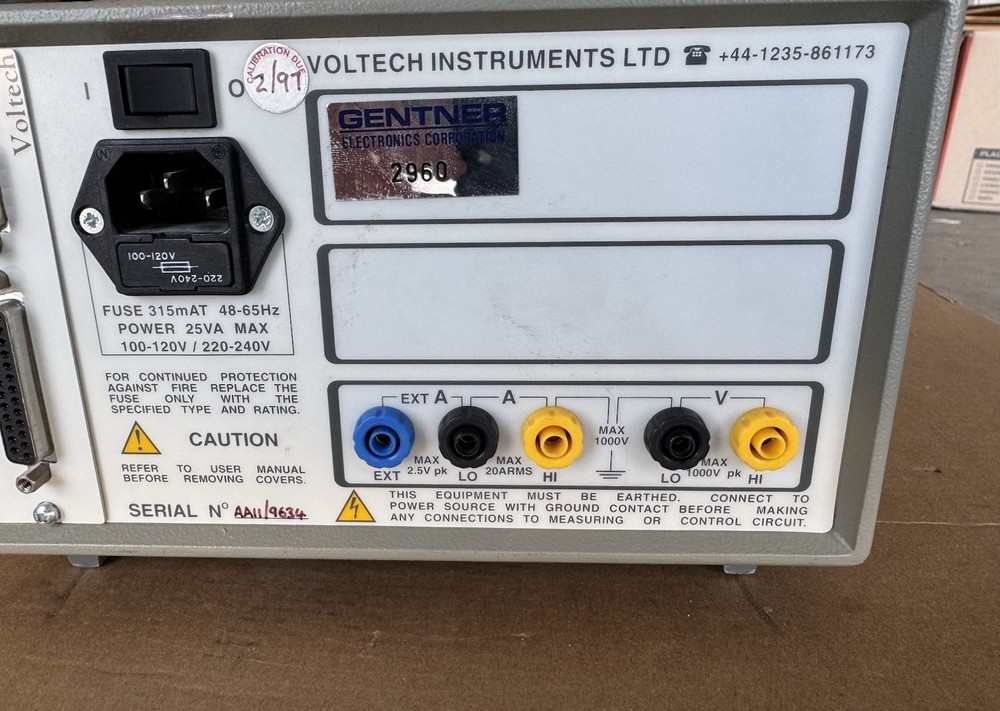 Voltech PM100 Single Phase Power Analyzer Power test only””