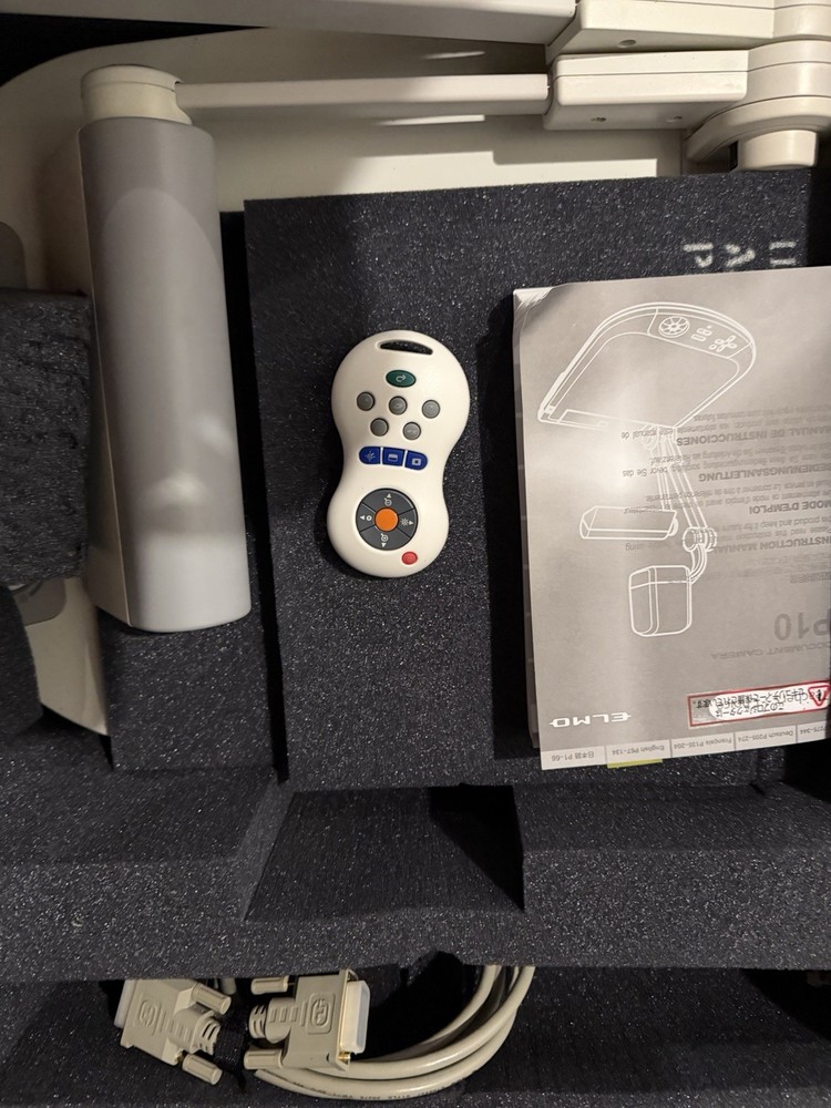 ELMO P10 Document Camera Visual Presenter w/ Remote, Cables, Manual, Case