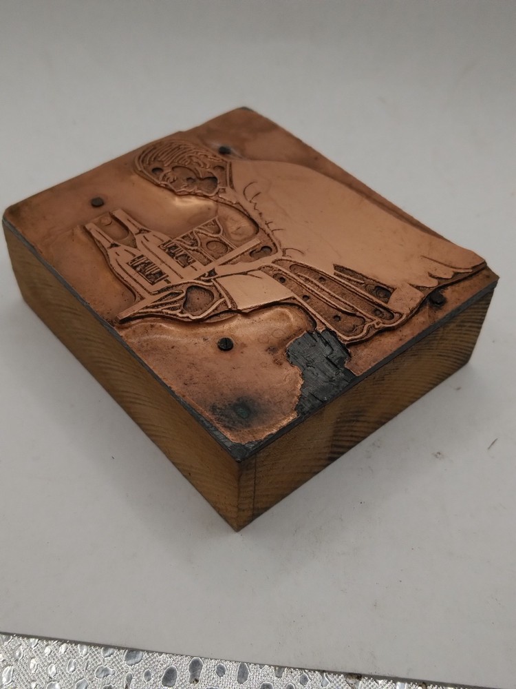 Printing Letterpress Printers Block Man Serving Drinks