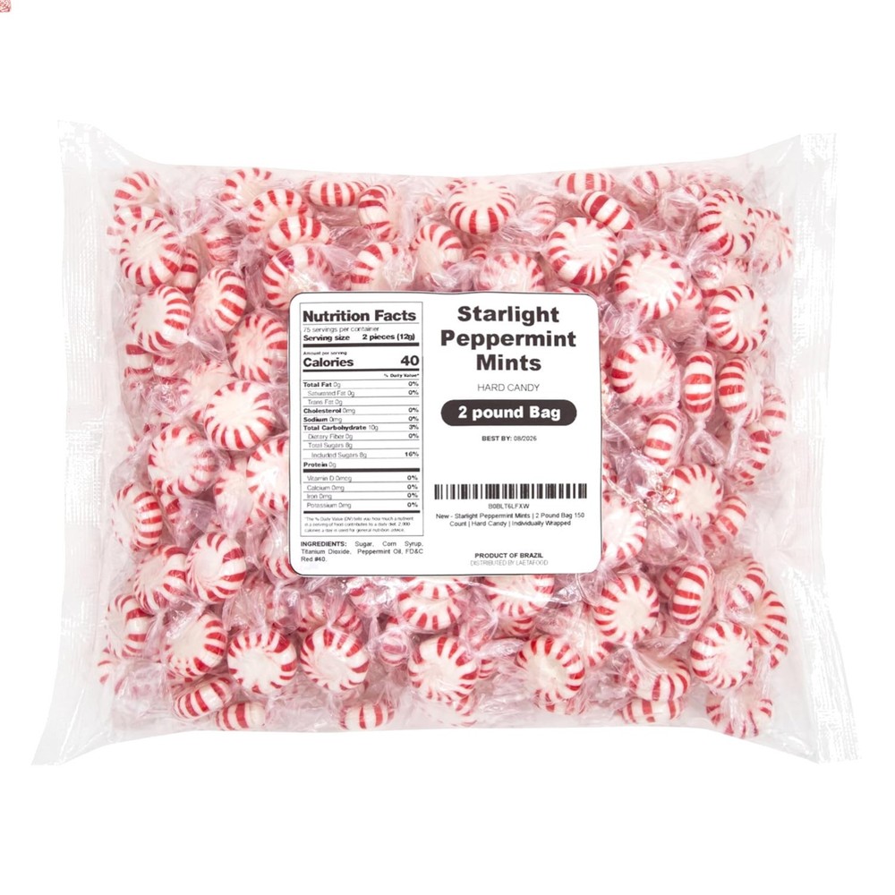 Refreshing  Peppermint Mints | 150 Count Hard Candy Bag for All Occasions
