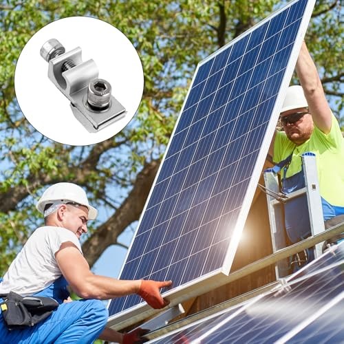 16 Pcs Solar Panel Grounding Lugs, Stainless Steel, Silver, Mount Bracket,