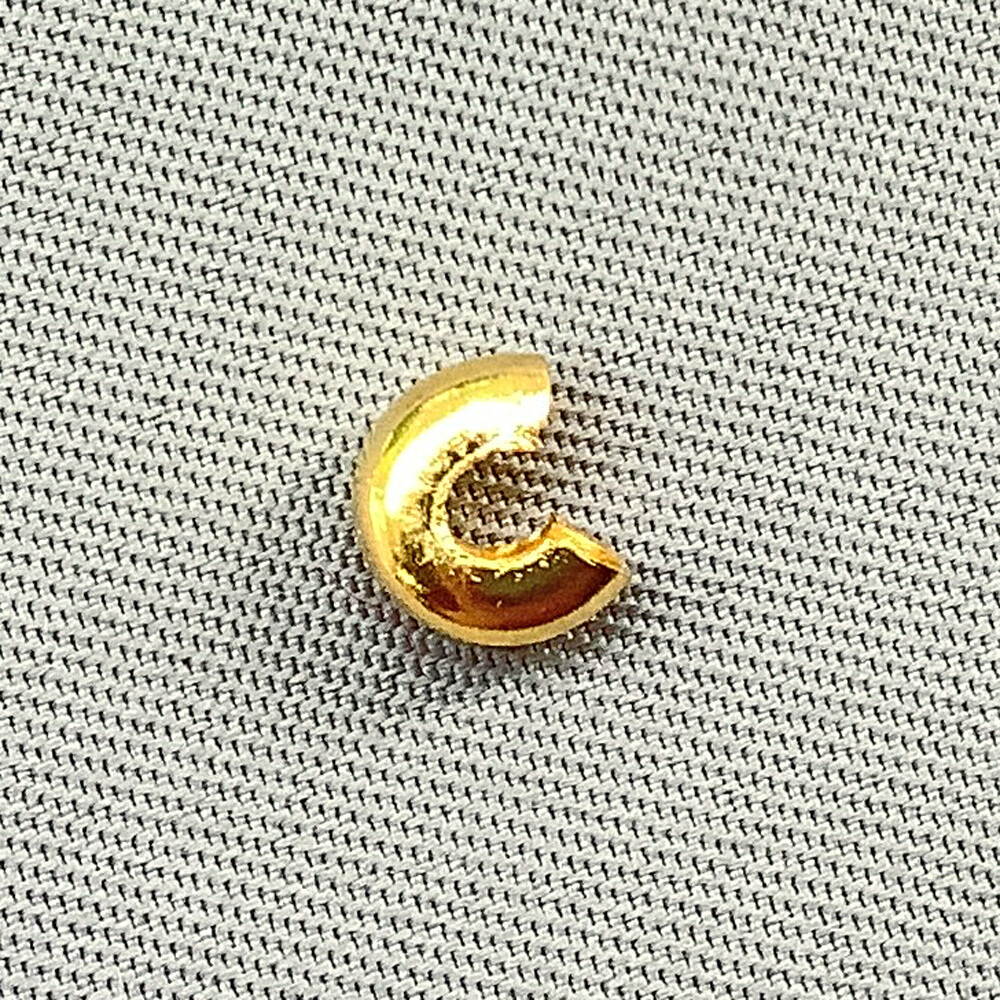 Crimp Covers 4mm Gold Plated Brass Q100 Per Pkg