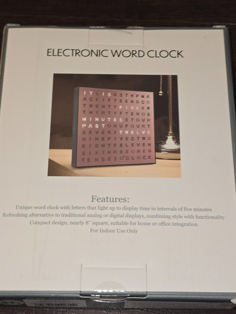 Light Up Electronic Word Clock Glow Display New In Box
