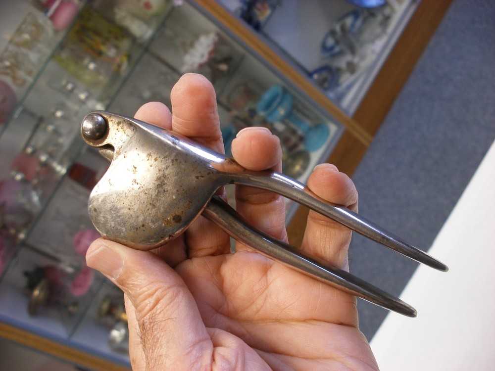 Antique Early Primitive Cast Steel Hand Nutcracker Nut Cracker Brand Harper