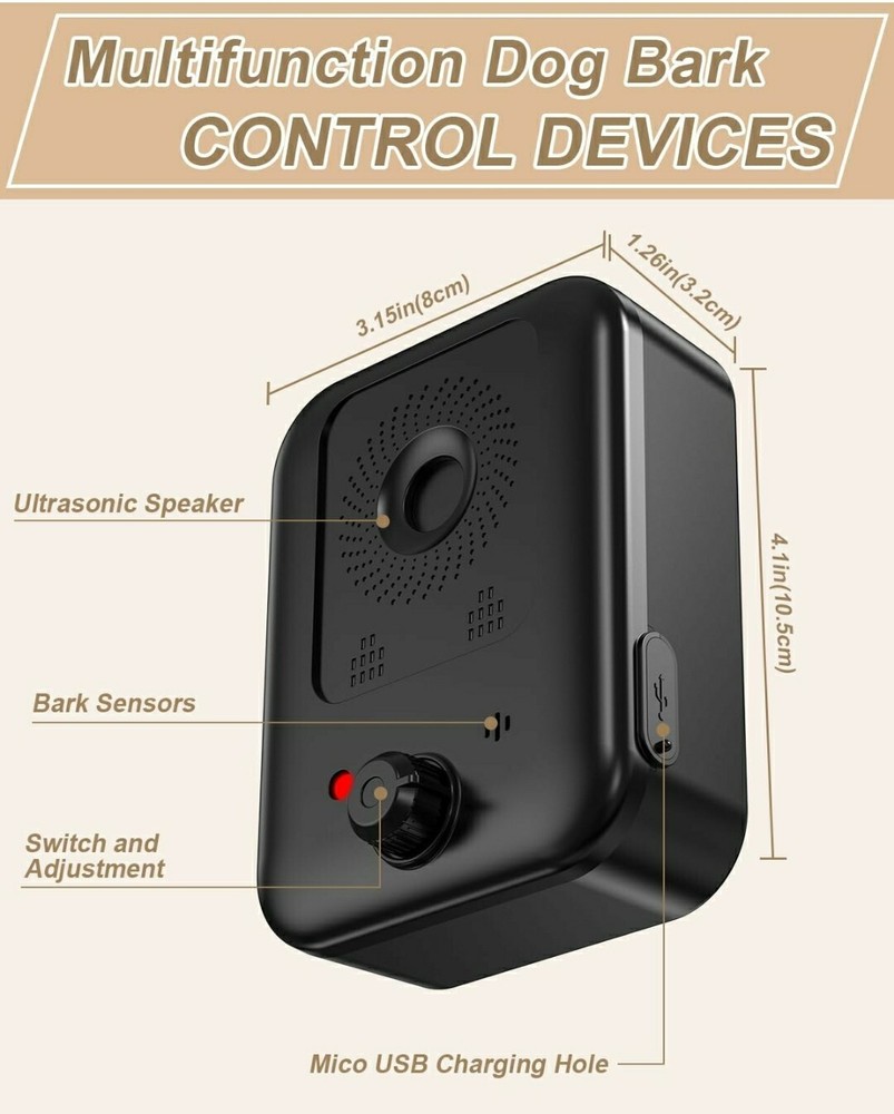 Anti Barking Devices, 2 Pack Auto Dog Bark Control Devices with 3 Modes...