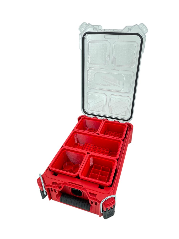 Milwaukee PO Compact Organizer Compatible AA AAA C D 9V Long Battery Insert Bin