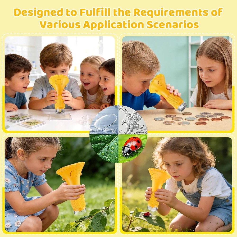 1000X Kids Microscope with 2'' Screen – Perfect Easter Gift for Ages 3-12