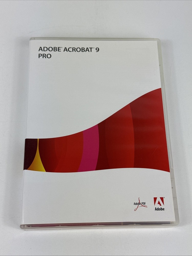 Adobe Acrobat 9 Pro for Windows w/ Serial Number Used