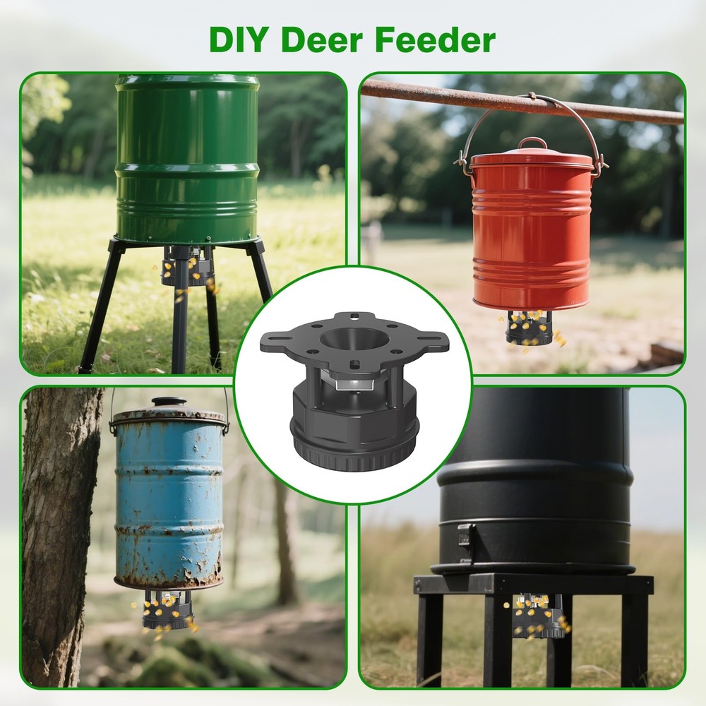 Deer Feeder Kit,Motor and Timer Kit with Programable Digital Timer,Up Black