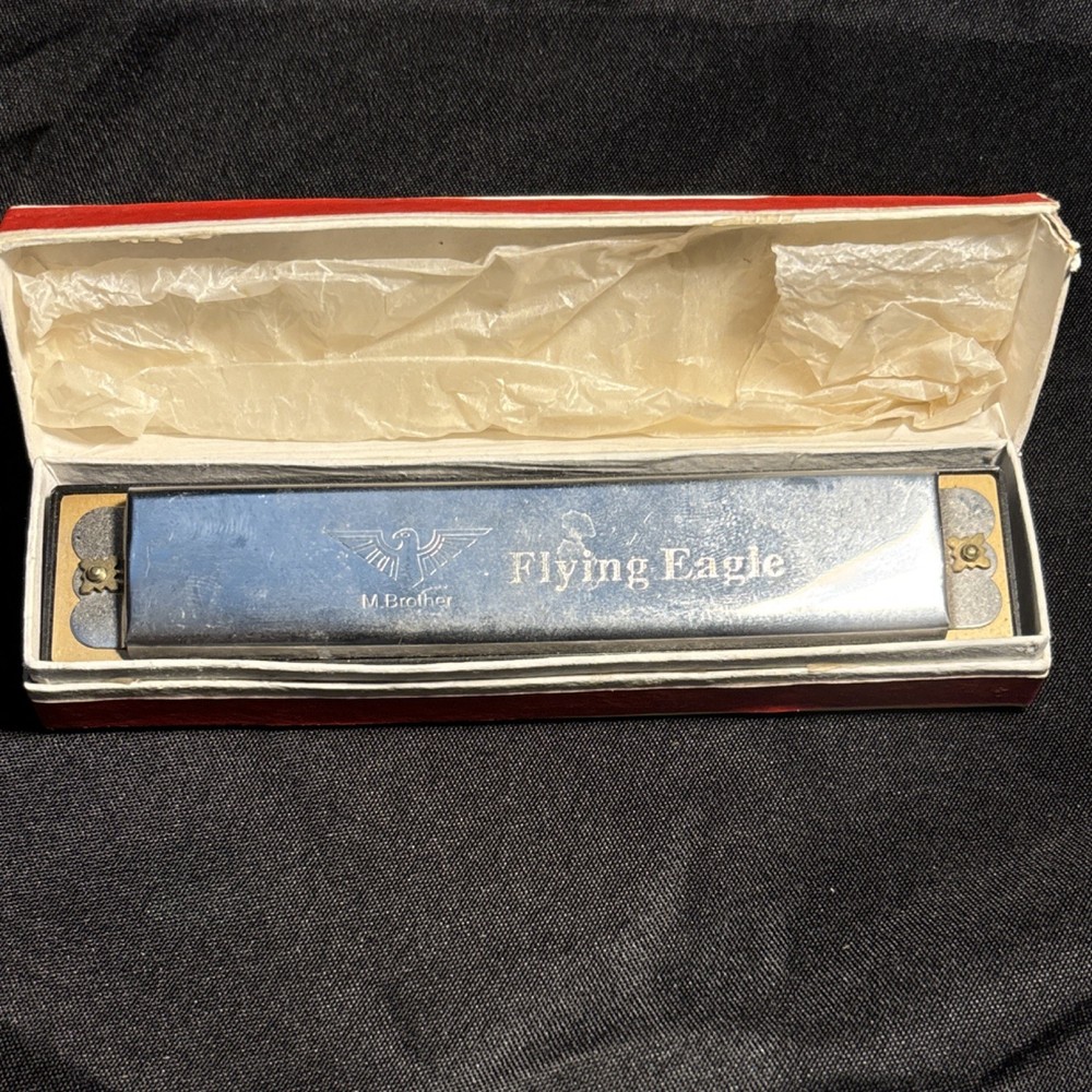 M. Brother Flying Eagle Harmonica with Original Box Vintage