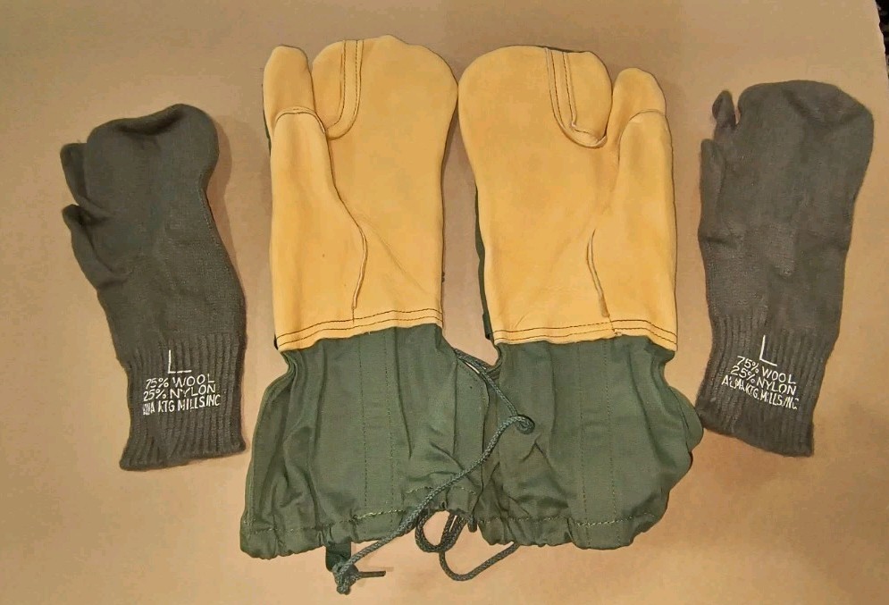 Mittens Trigger Finger + Wool Liners Large Military USMC Cold Weather NOS