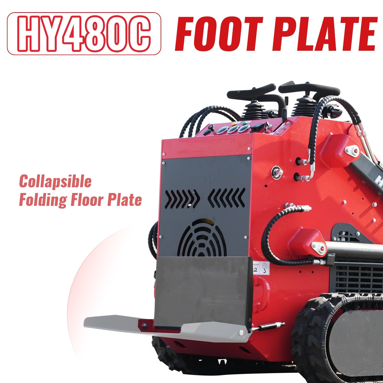 HY480C FREE SHIP/unloading Mini Skid Steer Loader 23HP +Grapple+Stump Crusher