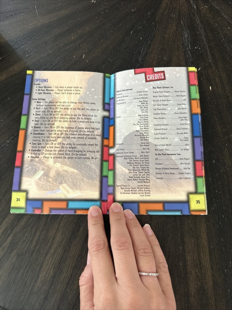 XBOX Manual Only Tetris Worlds