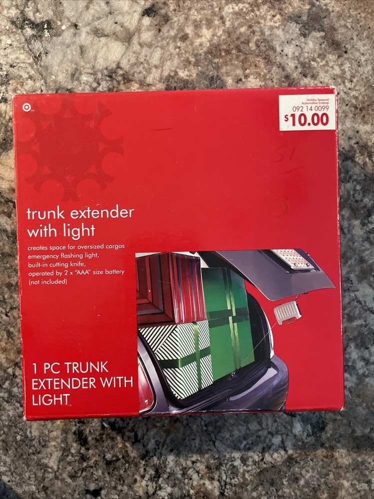 Lighted Trunk Extender with Emergency Flashing Light Cutting Knife Target 2005