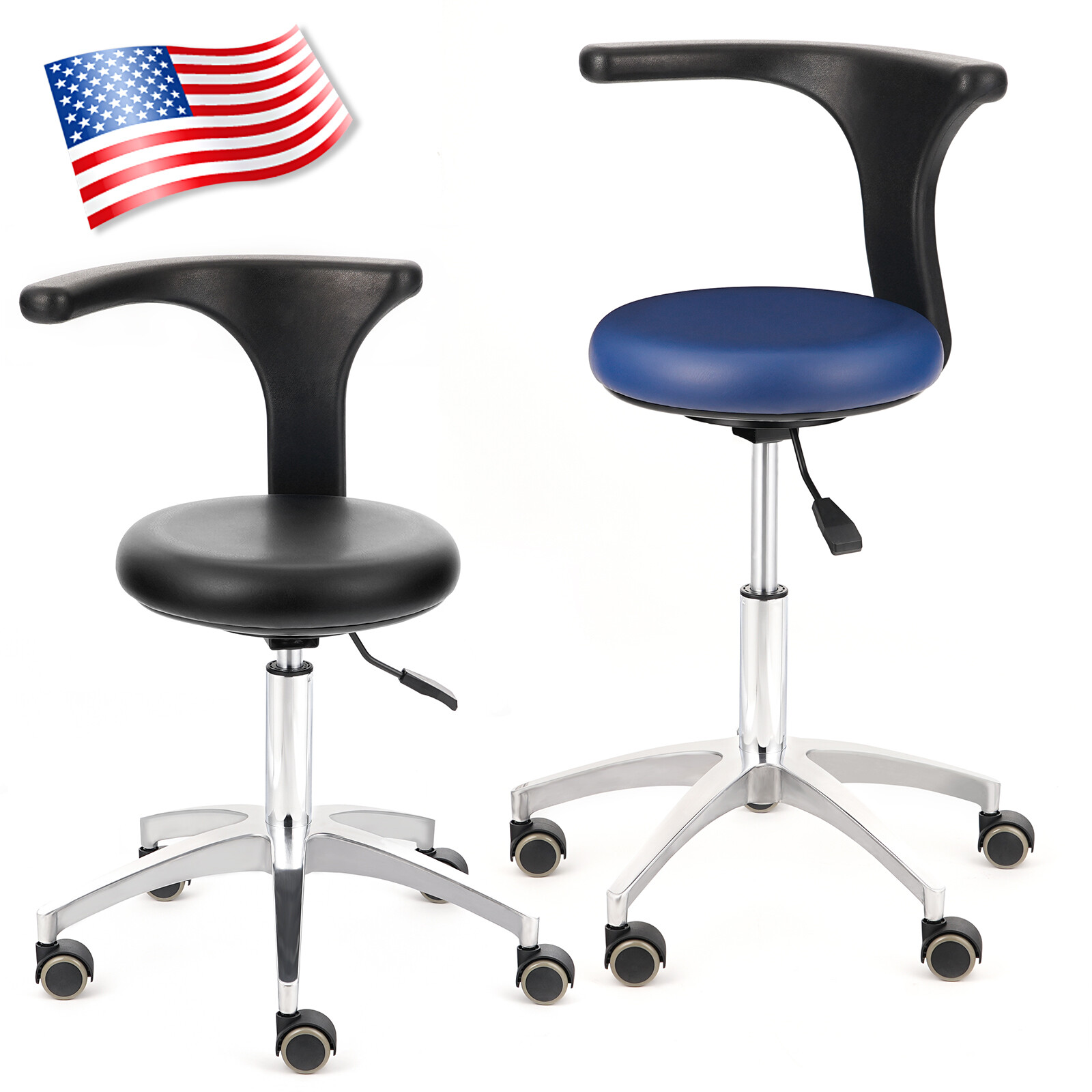 ETERFANT Adjustable Height Dental Mobile Chair PU Leather Doctor Assistant Stool