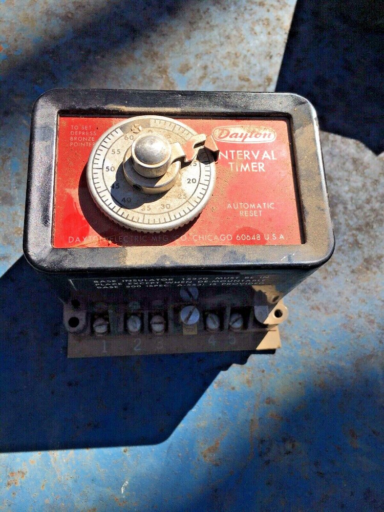 Dayton Automatic Reset 60 Sec Interval Timer 2E333 Used 120V  60Cy Timing Motor