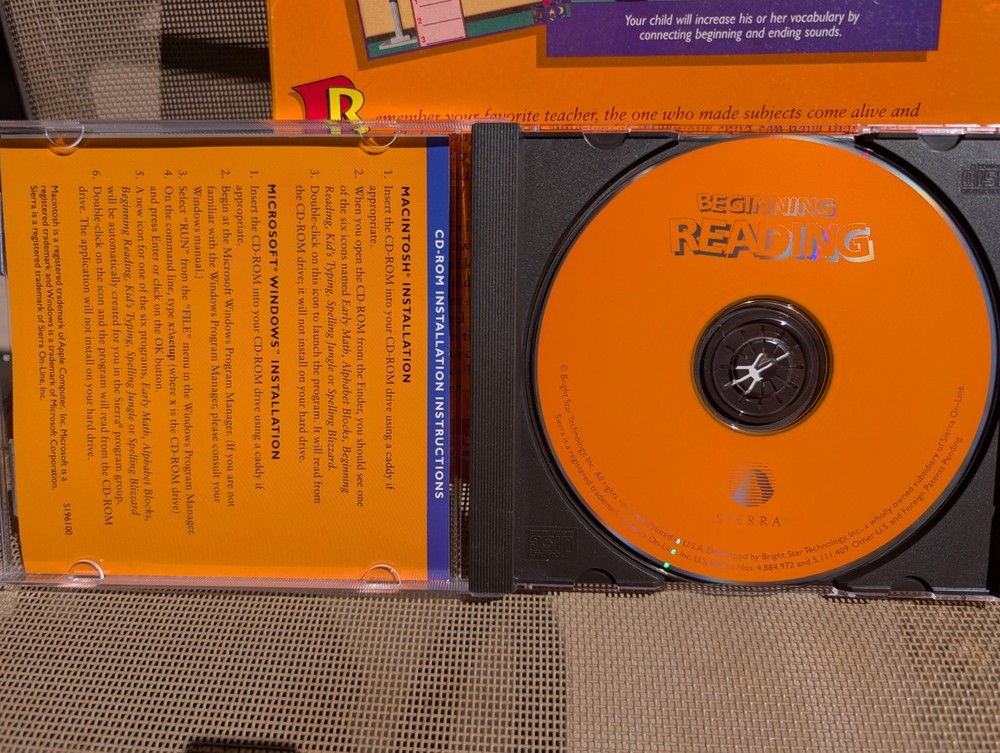 Sierra Beginning Reading CD for Ages 4-8 Windows Mac Educational Software