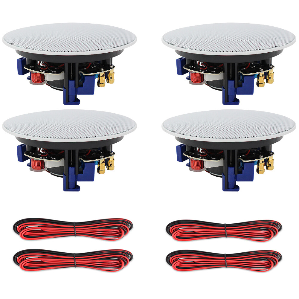 Herdio 4 Pack 4” Ceiling Speakers 320Watts - Flush Mount Easy Installation