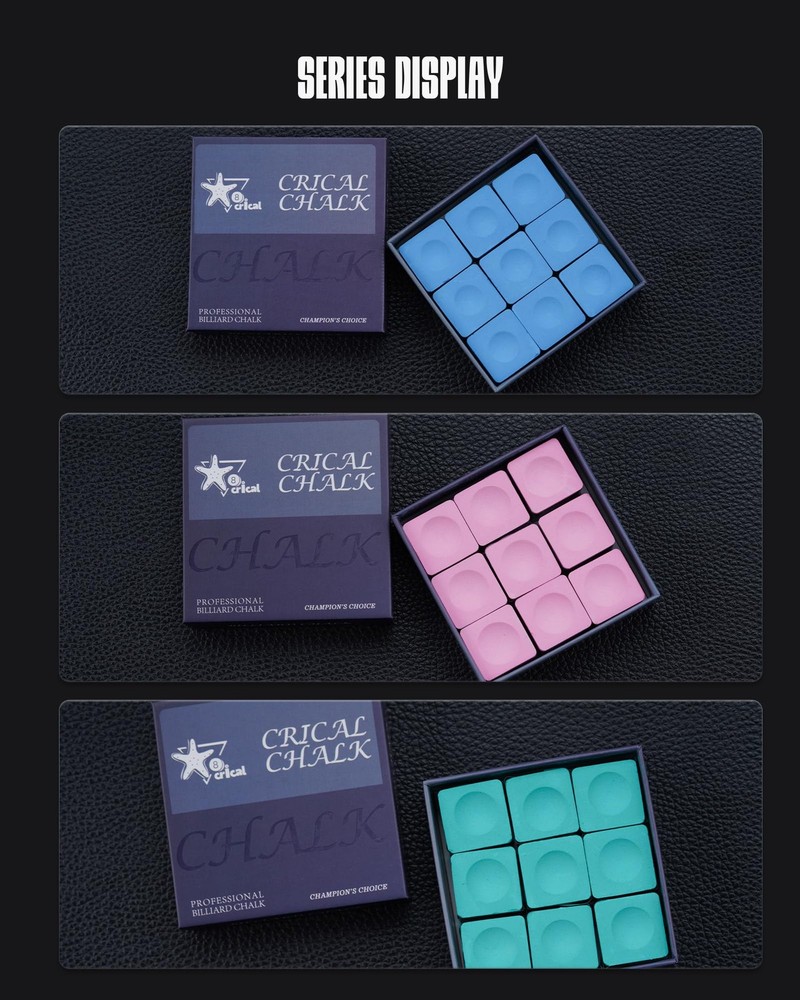 Pool Cue Chalk - 9 Pack High-Performance Billiard Chalk with Advanced Formula...