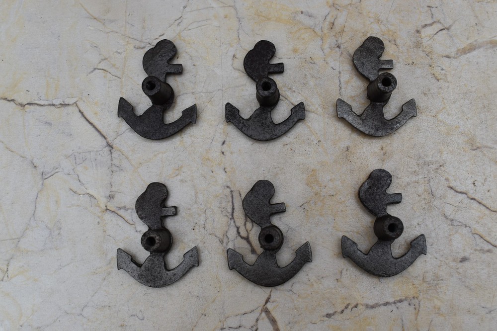 Vintage Cast Iron anchor door cabinet drawer handles pull rustic Knobs 6 pcs
