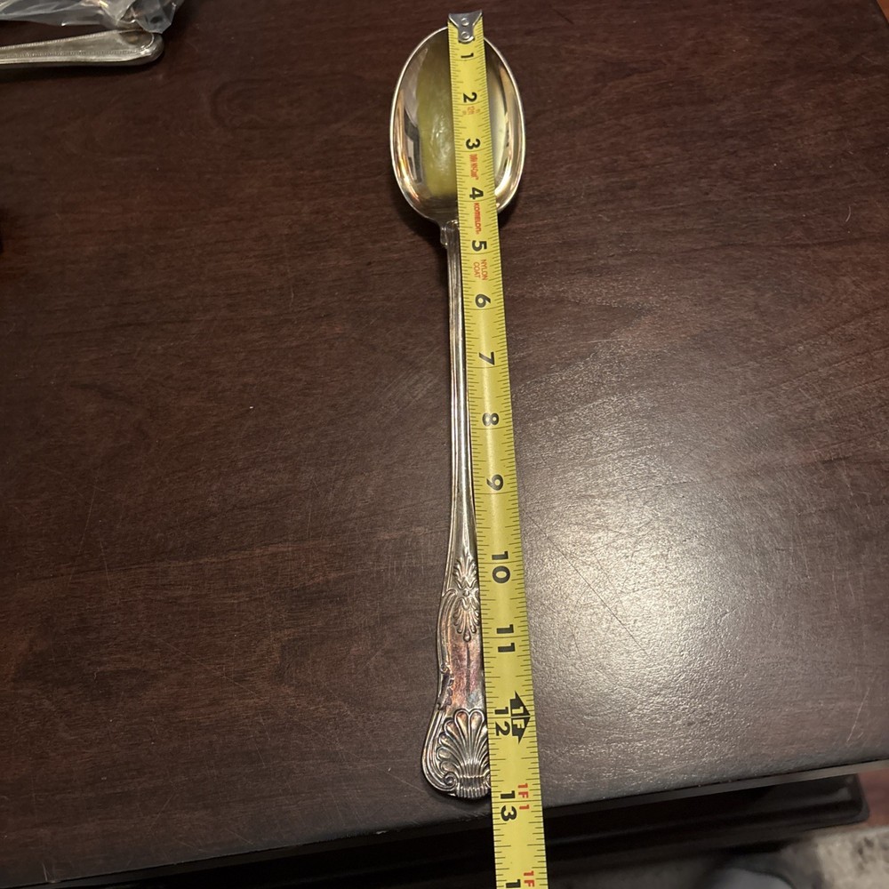 Large 13" Sheffield Silver Co. Serving Spoon Silver Plate Italy
