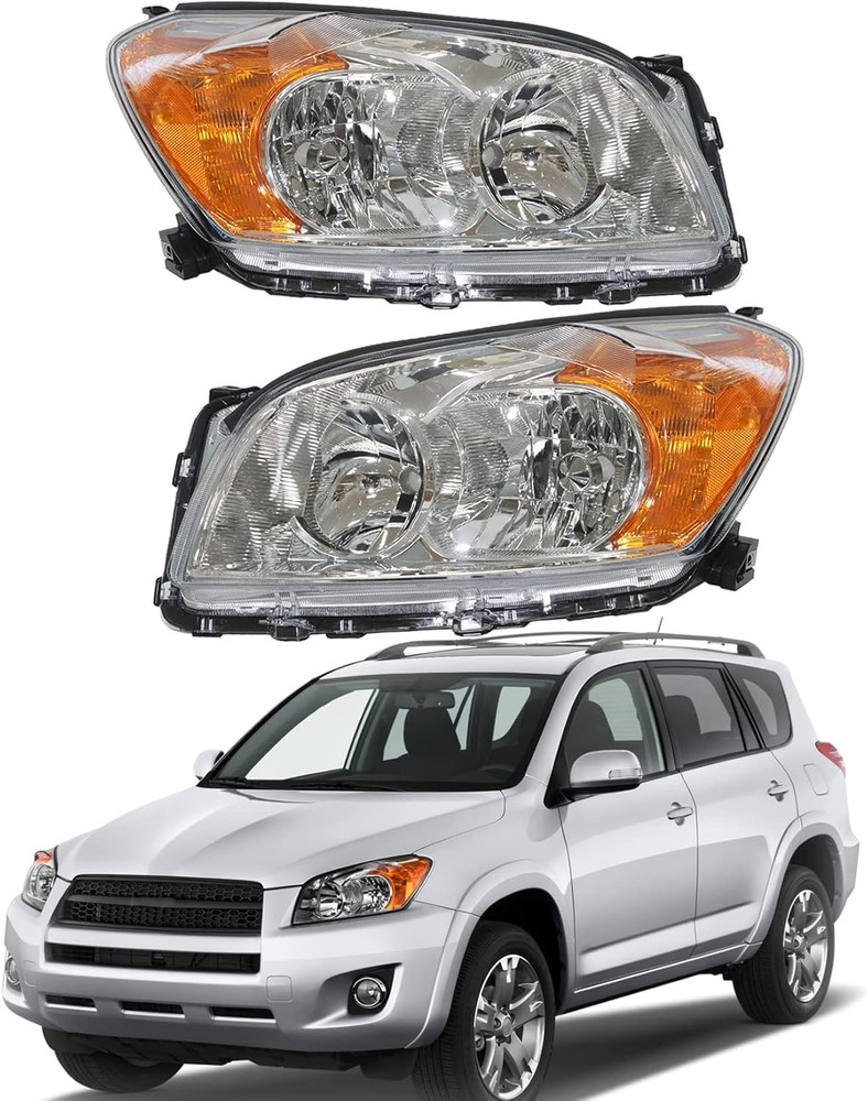 Driver and Passenger Side Halogen Headlights Assembly Repalcement for RAV 4 2009