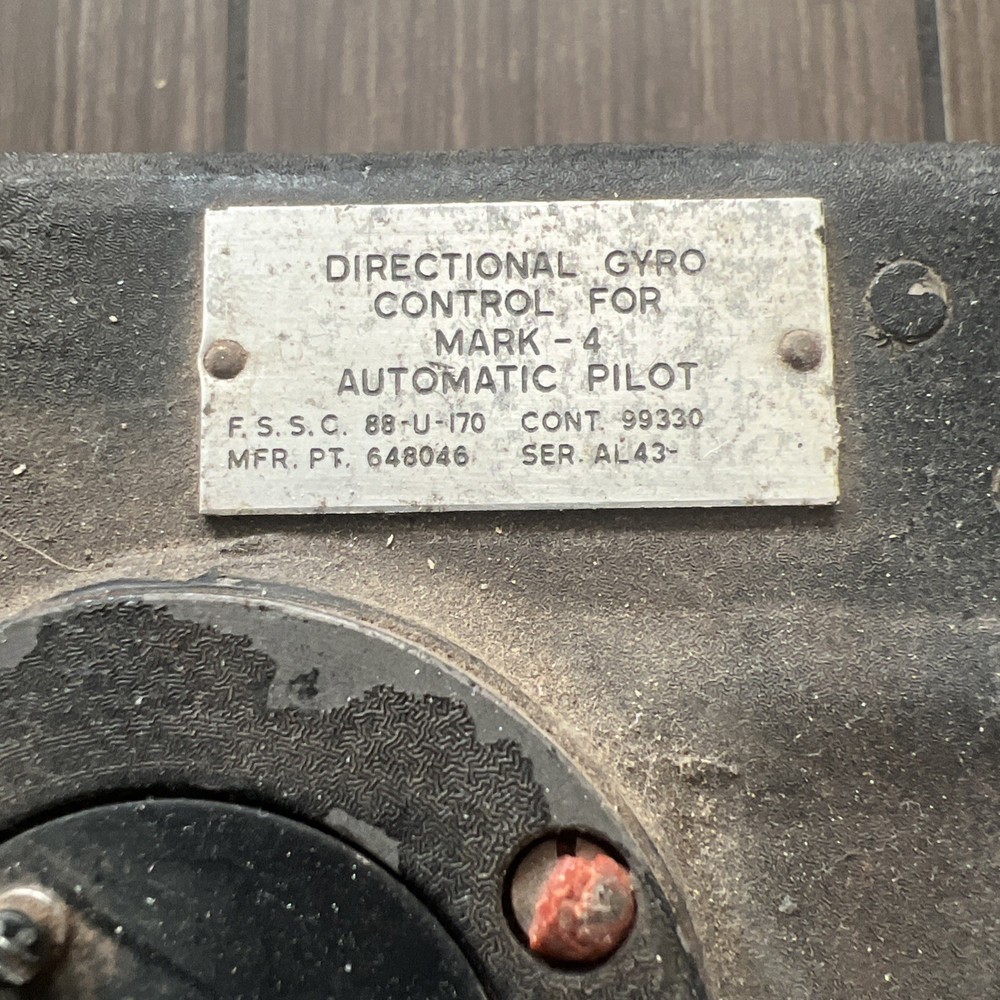 Vintage Sperry Mark 4 Automatic Pilot Directional Gyro