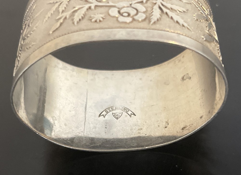 Sterling Silver Napkin Ring with Monogram M.N.M