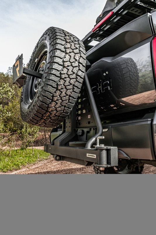 Go Rhino HC200T Swing-A-Way Hitch Mounted Tire Carrier with Lockable Latch