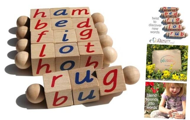Phonetic Reading Blocks for The Beginning Reader - Tangible Preschool Learning
