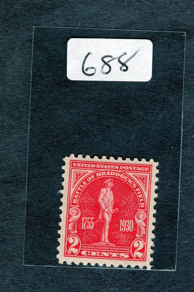 1930Stamp #688 Braddock's Field M/SHM