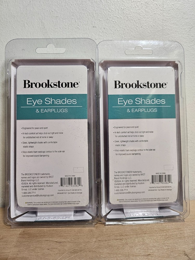 Brookstone - Eye Shades & Earplugs (2 Pack) - New