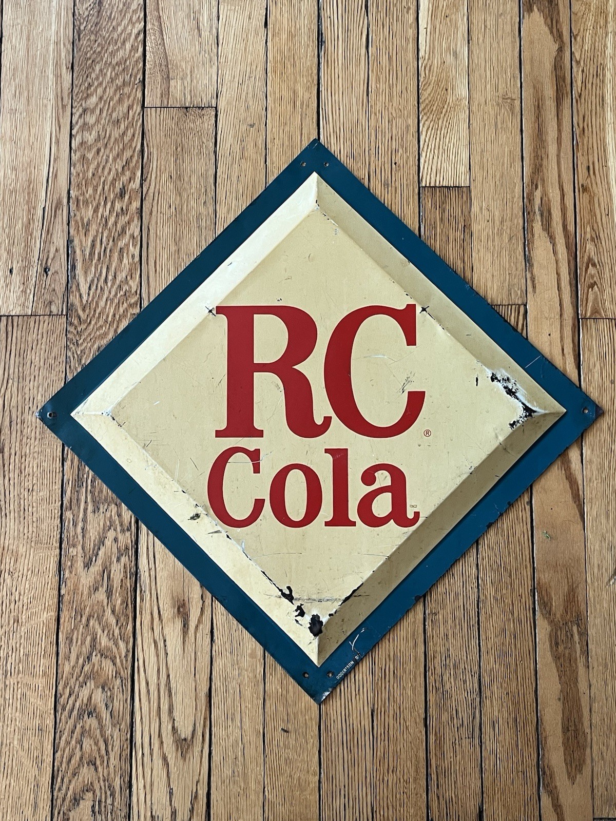 RC Cola Sign Robertson Diamond Shaped Raised Center 17” Square