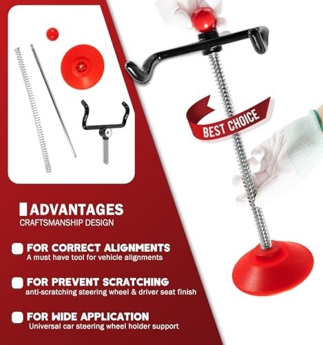 Adjustable Steering Wheel Holder Stand Tool for Wheel Alignment - Trucks, Vans,
