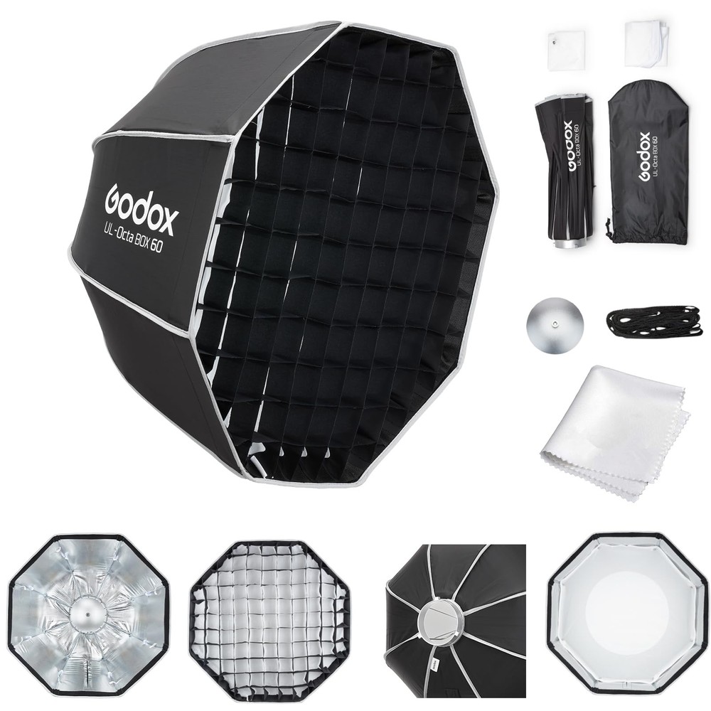 Softbox UL-Octa60 23.6"/60cm Octagonal Softbox, Quick-Release Umbrella Design...