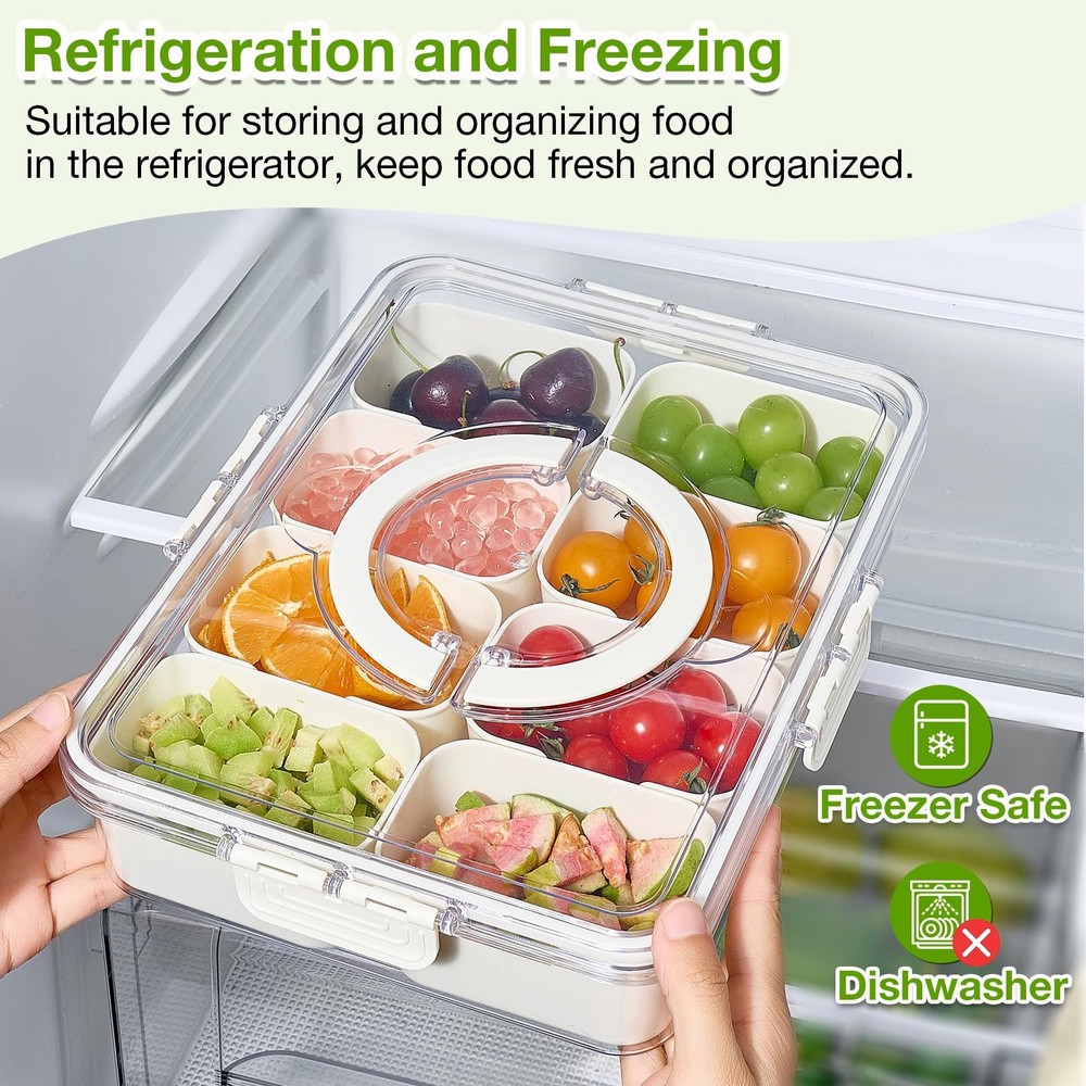 Snackle Box Container set 2 Pack Divided Serving Tray for Food