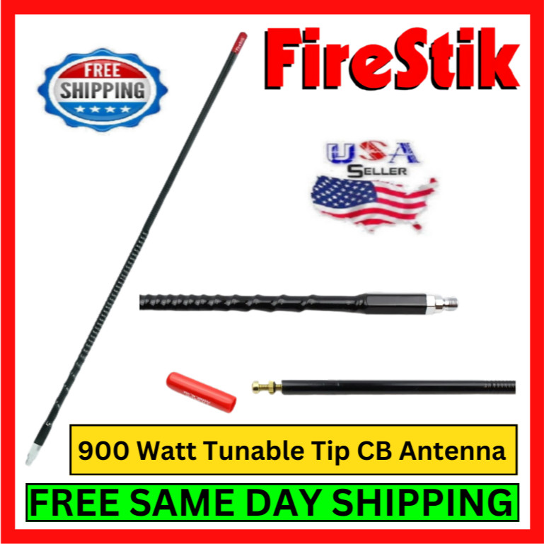Firestik II FS4B 4 Ft 900 Watt Tunable Tip CB Antenna - FS Series - Black