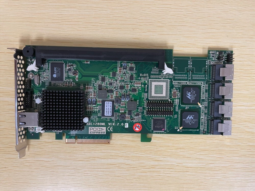 Areca PCI-E Single Ethernet RAID Controller Card ARC1280ML Ver 2.0 No RAM