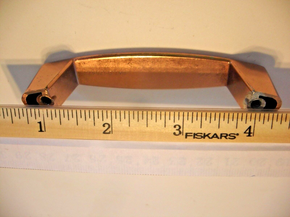 Vintage Polished Copper Concave Drawer Pulls Flared Bases Cabinet Handles