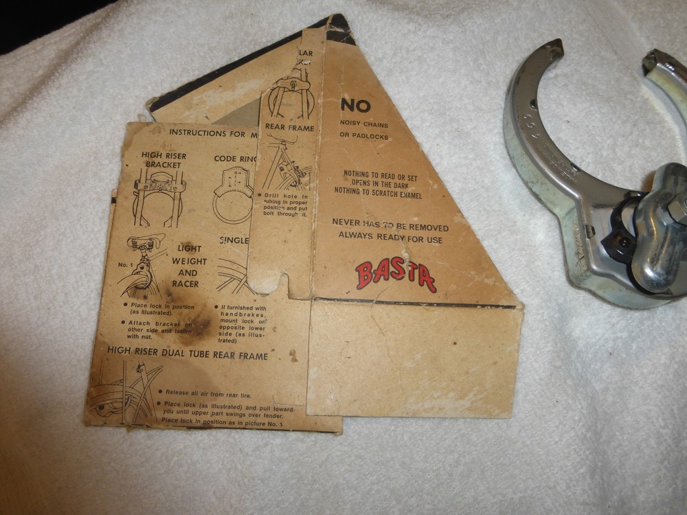 Vintage Basta Bicycle Lock W/Box