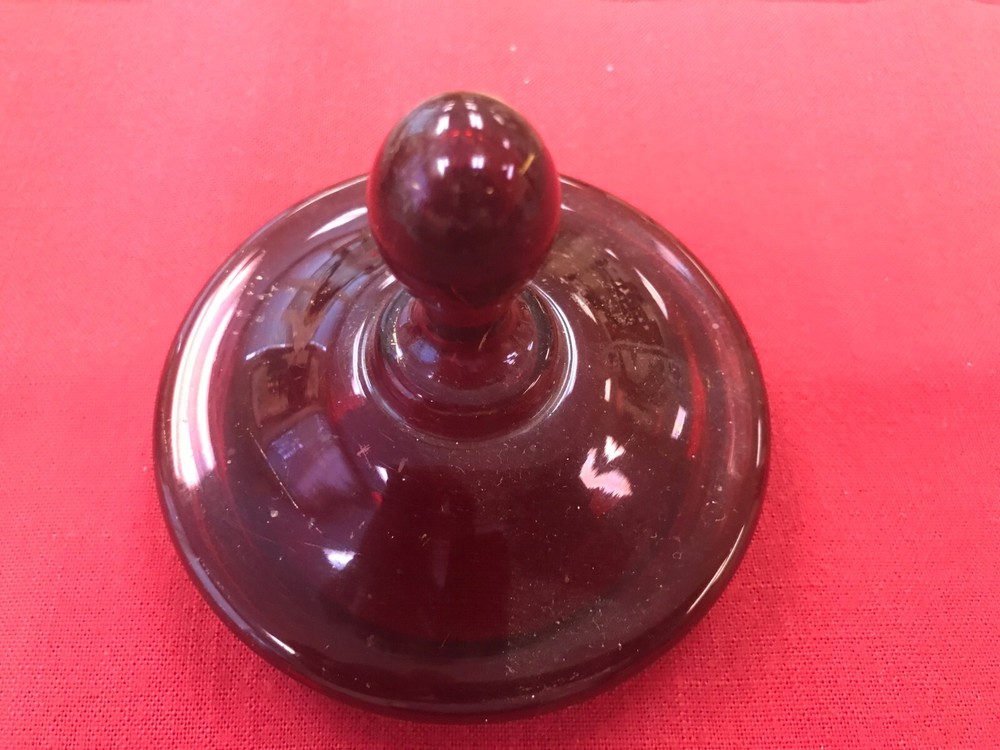 Antique Red Ruby Container with Lid